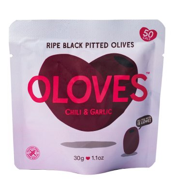 Elma Farms - Chili & Garlic Pitted Black Olives